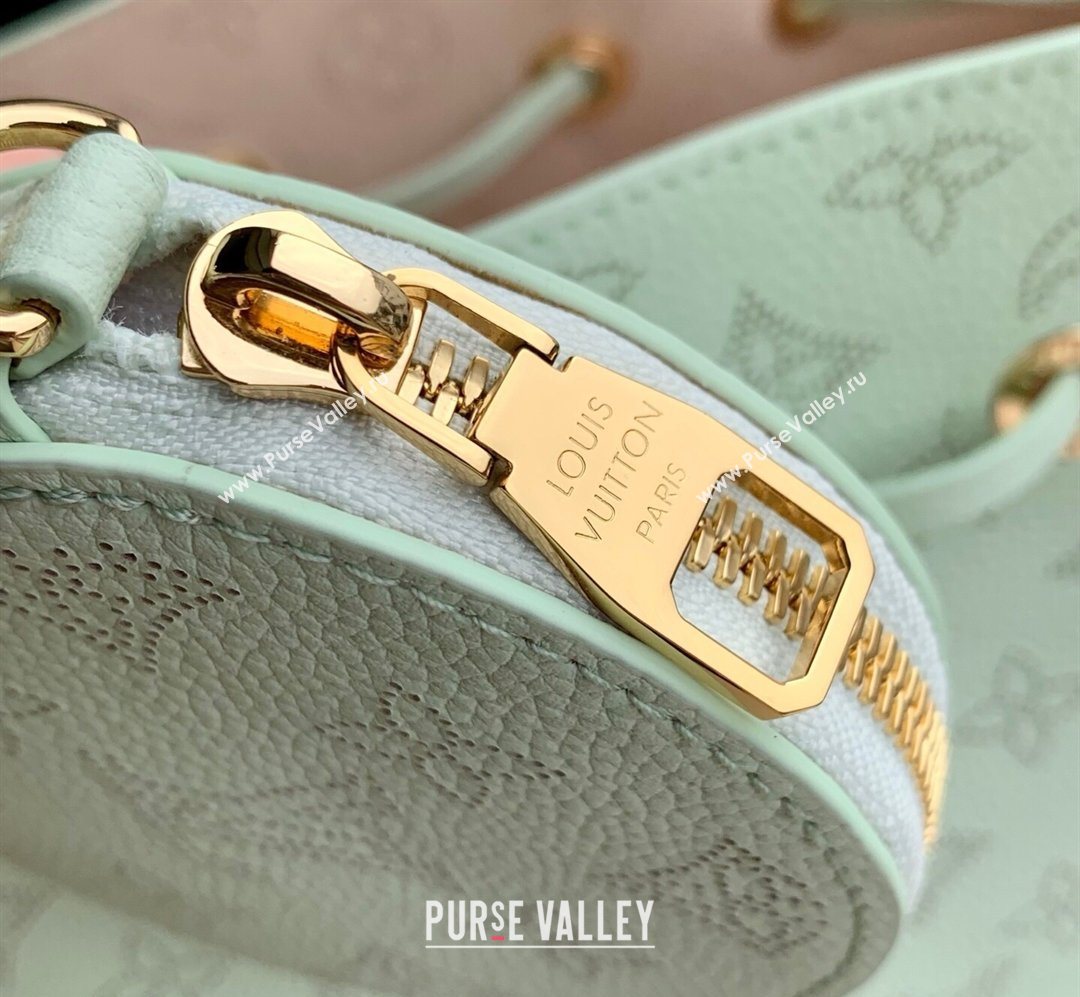 Louis Vuitton Bella Bucket Bag in Mahina Perforated Leather M27377 Jade Green 2026 (KI-260203030)