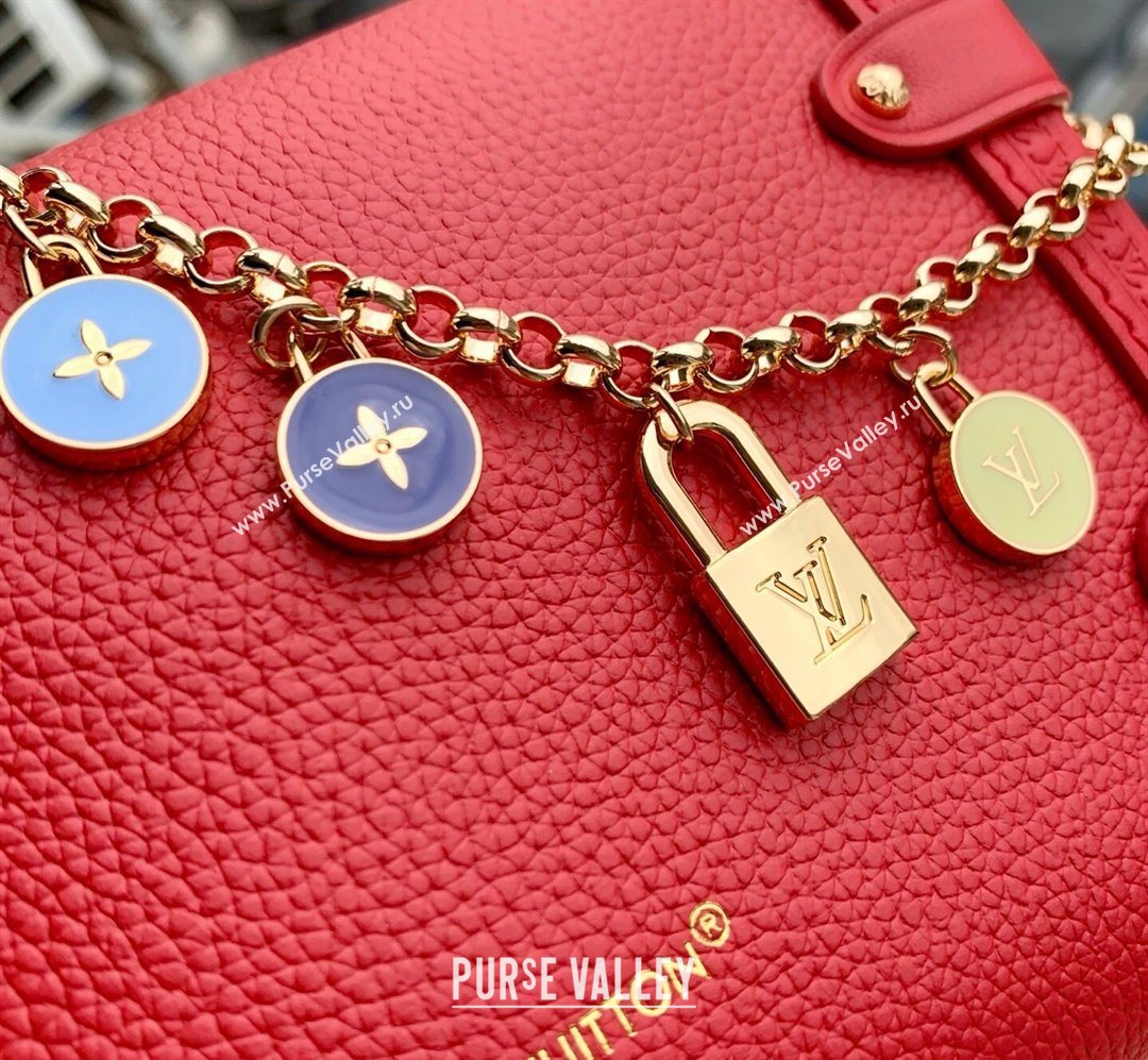 Louis Vuitton Side Trunk PM Bag in Calf leather with Chain Charm Sari Red 2026 M28333 (KI-260203026)