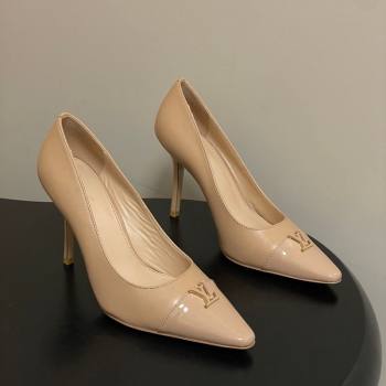 Louis Vuitton City Pumps 9.5cm in Calfskin and Patent Leather Nude 2026 1AIT00 (MD-260303084)