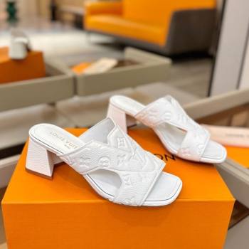 Louis Vuitton Grained Leather Heel Slides Sandal 5.5cm Blue 2026 LV030301 (MD-260303048)