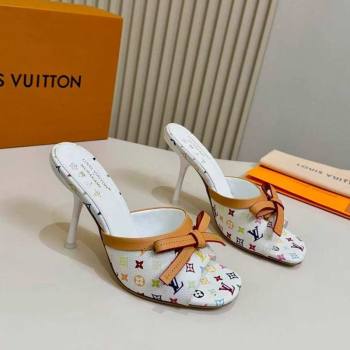 Louis Vuitton LV x TM 6AM Heel Slides Sandal 9cm with Bow White 2026 1AJSD9 (MD-260303052)