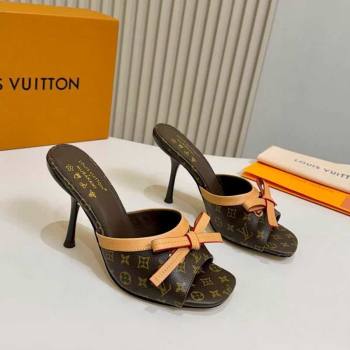 Louis Vuitton 6AM Heel Slides Sandal 9cm with Bow Monogram 2026 1AJSD9 (MD-260303053)