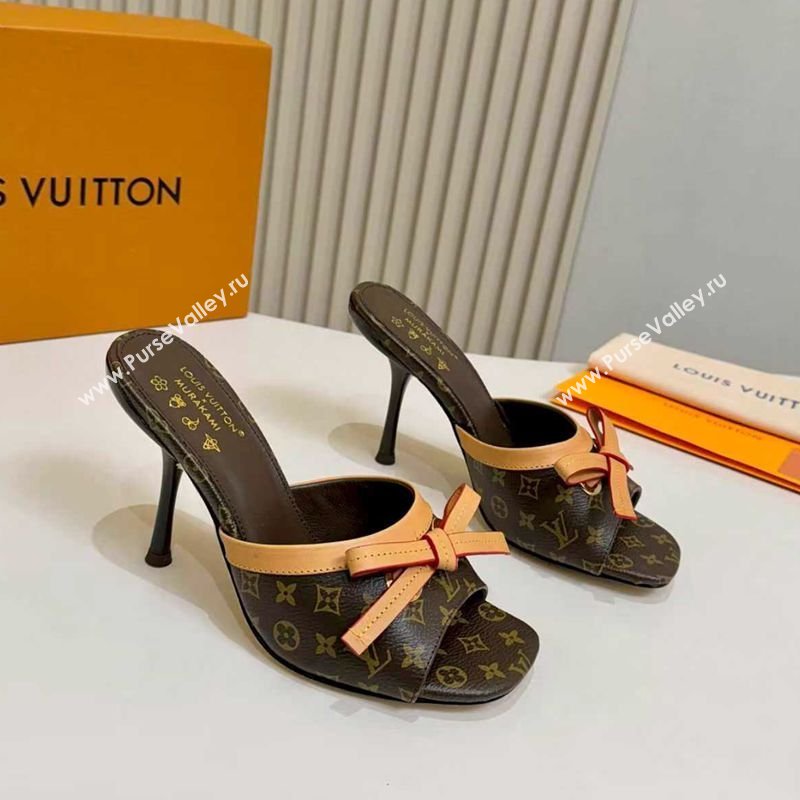 Louis Vuitton 6AM Heel Slides Sandal 9cm with Bow Monogram 2026 1AJSD9 (MD-260303053)