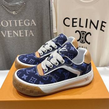 Louis Vuitton LV Tilted Sneakers in Damier Canvas Dark Blue 2026 1AJTJ9 (MD-260303086)