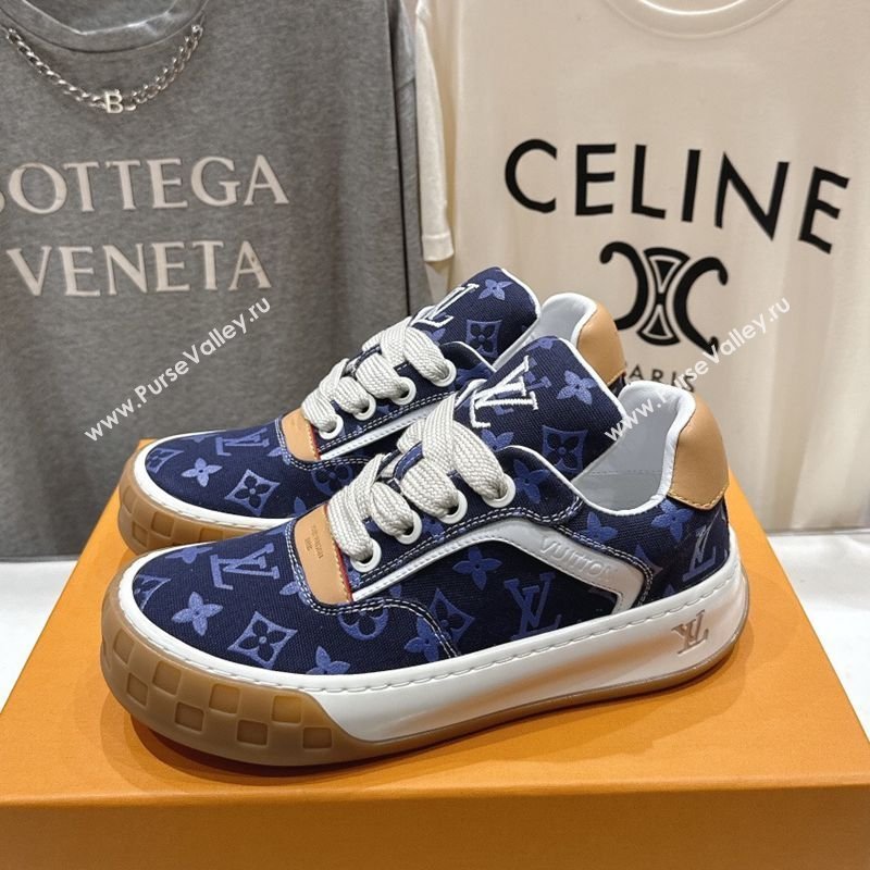 Louis Vuitton LV Tilted Sneakers in Damier Canvas Dark Blue 2026 1AJTJ9 (MD-260303086)