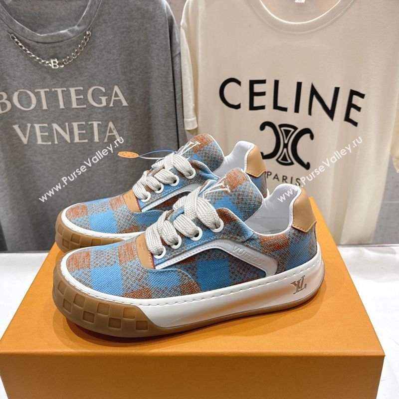 Louis Vuitton LV Tilted Sneakers in Damier Canvas Light Blue 2026 1AJTJ9 (MD-260303090)