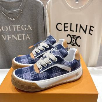 Louis Vuitton LV Tilted Sneakers in Damier Canvas Navy Blue 2026 1AJTJ9 (MD-260303091)