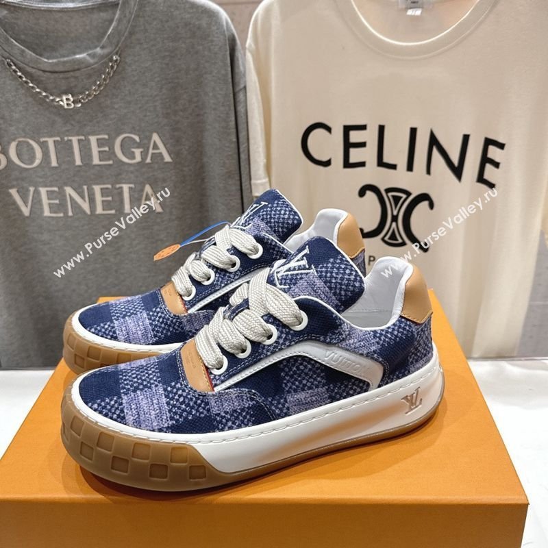 Louis Vuitton LV Tilted Sneakers in Damier Canvas Navy Blue 2026 1AJTJ9 (MD-260303091)