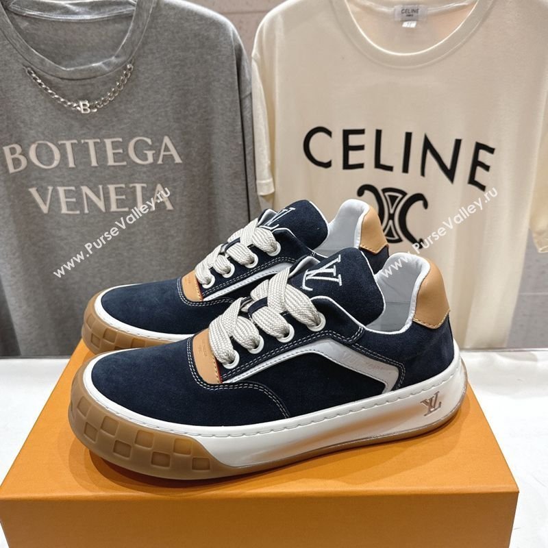 Louis Vuitton LV Tilted Sneakers in Suede Navy Blue 2026 1AJTJ9 (MD-260303093)