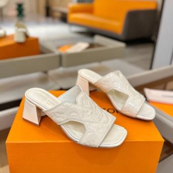 Louis Vuitton Patent Leather Heel Slides Sandal 5.5cm White 2026 LV030301 (MD-260303050)