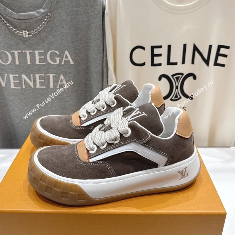 Louis Vuitton LV Tilted Sneakers in Suede Grey 2026 1AJTJ9 (MD-260303099)