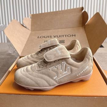 Louis Vuitton LV Footprint Soccer Sneakers in Suede Beige 2025 (MD-260303101)