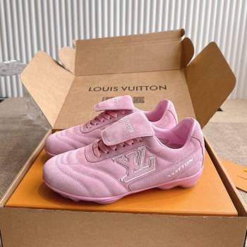 Louis Vuitton LV Footprint Soccer Sneakers in Suede Pink 2025 (MD-260303102)