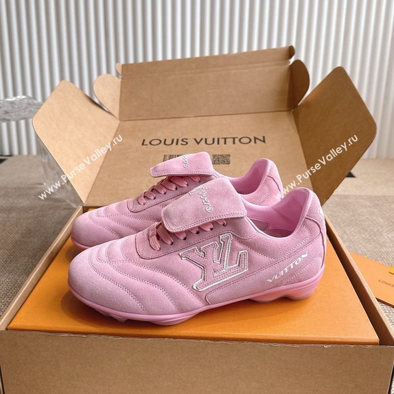 Louis Vuitton LV Footprint Soccer Sneakers in Suede Pink 2025 (MD-260303102)
