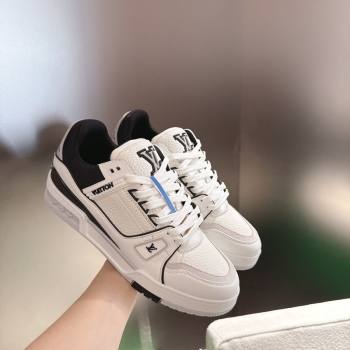 Louis Vuitton Mens LV Trainer Sneakers in Calfskin Leather White/Black 2026 0303 (MD-260303109)