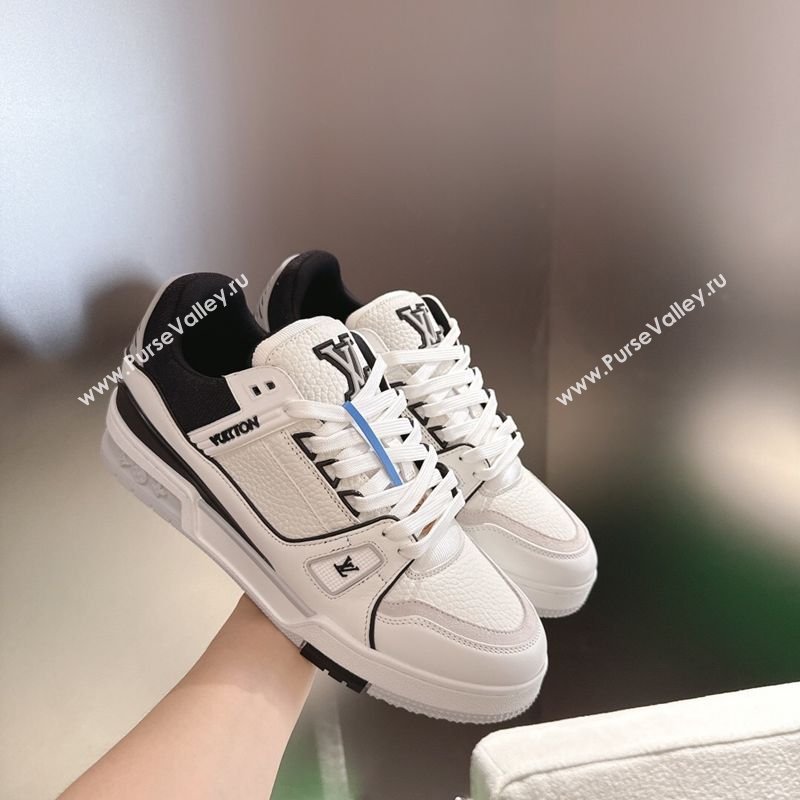 Louis Vuitton Mens LV Trainer Sneakers in Calfskin Leather White/Black 2026 0303 (MD-260303109)