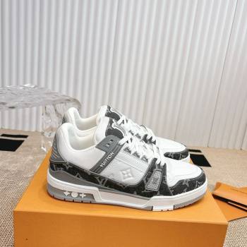 Louis Vuitton LV Trainer Sneakers in Monogram Denim and Grained Leather White/Grey 2026 1A9JGF (MD-260303119)