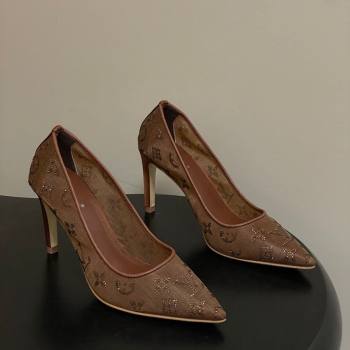 Louis Vuitton Gala Pumps 8cm in Mesh and Strass Brown 2025 1AIELK (MD-260303079)
