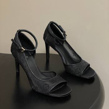 Louis Vuitton Gala Heel Sandals 8.5cm in Translucent Mesh and Strass Black 2026 1AJPS1 (MD-260303078)