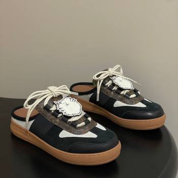 Louis Vuitton Lous Open Back Sneaker Mules in Canvas Black 2026 1AICF5 (MD-260303123)