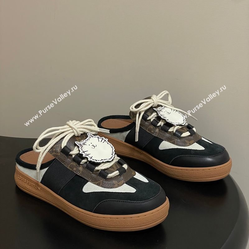 Louis Vuitton Lous Open Back Sneaker Mules in Canvas Black 2026 1AICF5 (MD-260303123)