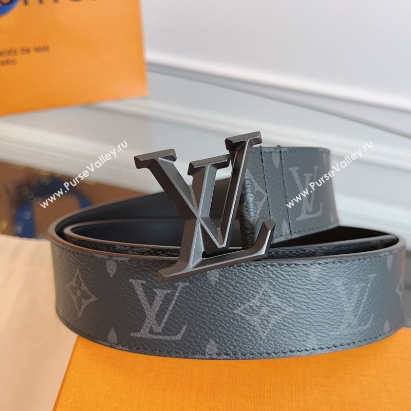 Louis Vuitton Monogram Canvas and Leather Belt 4cm with LV Buckle All Black 2026 LV031604 (99-260316094)