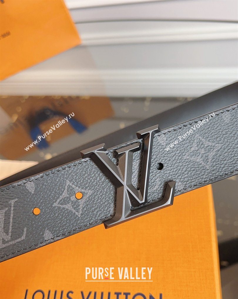 Louis Vuitton Monogram Canvas and Leather Belt 4cm with LV Buckle All Black 2026 LV031604 (99-260316094)
