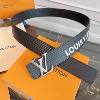 Louis Vuitton Embossed Leather Belt 4cm with LV Buckle Black2 2026 LV031606 (99-260316105)