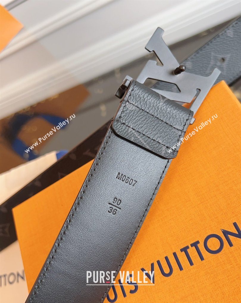 Louis Vuitton Monogram Canvas and Leather Belt 4cm with LV Buckle All Black 2026 LV031604 (99-260316094)