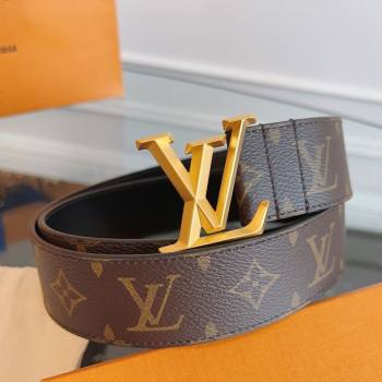 Louis Vuitton Monogram Canvas and Leather Belt 4cm with LV Buckle Brown 2026 LV031604 (99-260316095)