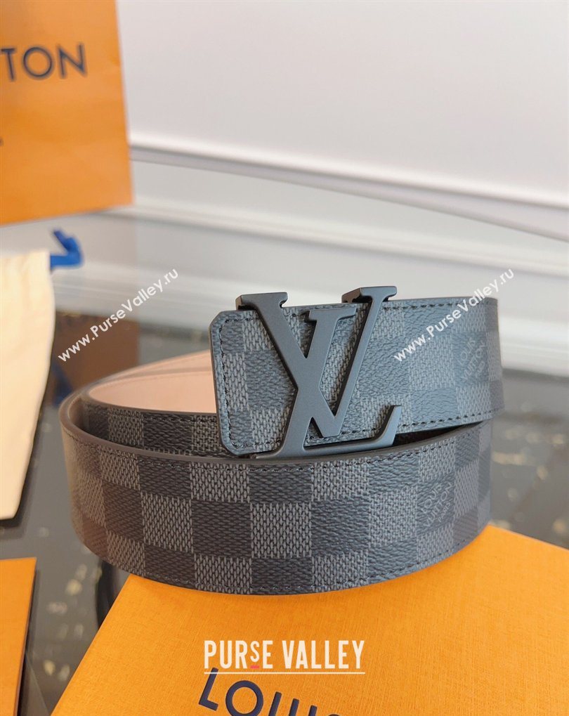 Louis Vuitton Monogram Canvas and Suede Belt 4cm with LV Buckle Damier/Black 2026 LV031607 (99-260316114)