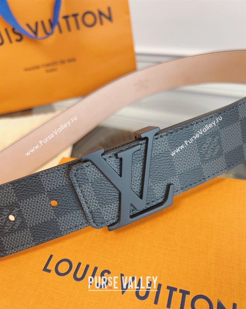 Louis Vuitton Monogram Canvas and Suede Belt 4cm with LV Buckle Damier/Black 2026 LV031607 (99-260316114)