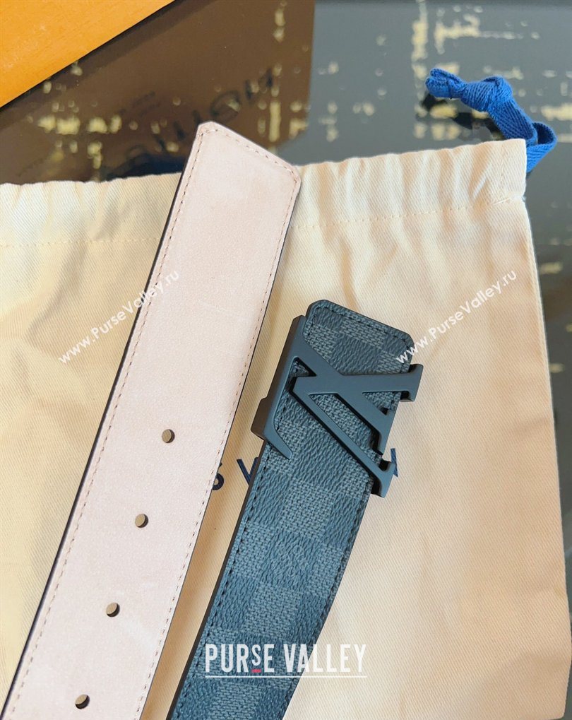 Louis Vuitton Monogram Canvas and Suede Belt 4cm with LV Buckle Damier/Black 2026 LV031607 (99-260316114)