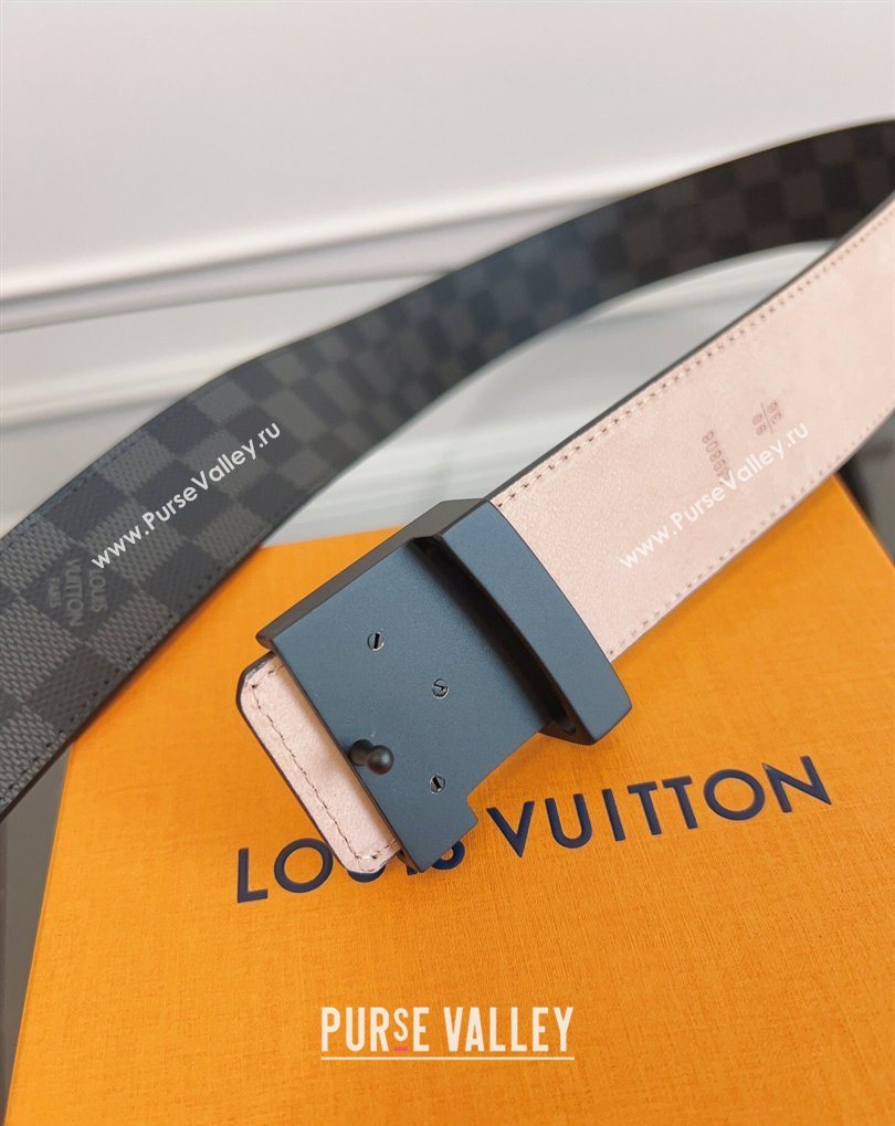 Louis Vuitton Monogram Canvas and Suede Belt 4cm with LV Buckle Damier/Black 2026 LV031607 (99-260316114)