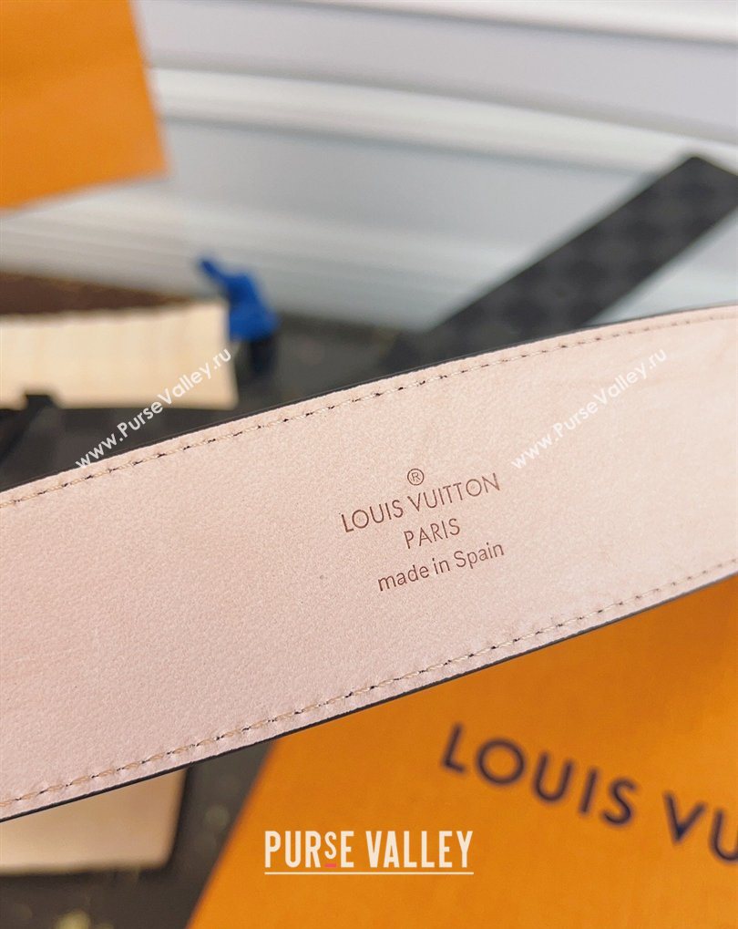 Louis Vuitton Monogram Canvas and Suede Belt 4cm with LV Buckle Damier/Black 2026 LV031607 (99-260316114)