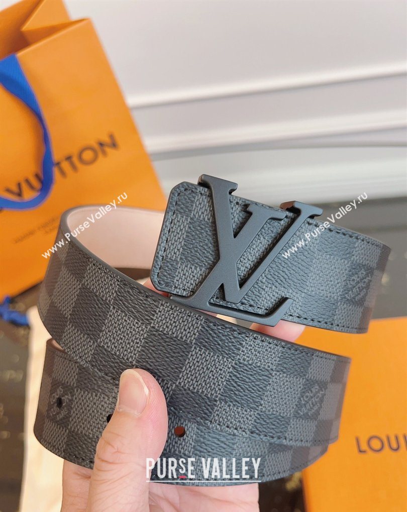 Louis Vuitton Monogram Canvas and Suede Belt 4cm with LV Buckle Damier/Black 2026 LV031607 (99-260316114)