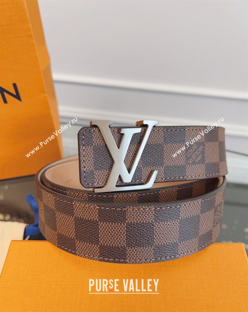 Louis Vuitton Monogram Canvas and Suede Belt 4cm with LV Buckle Damier Ebene 2026 LV031607 (99-260316115)
