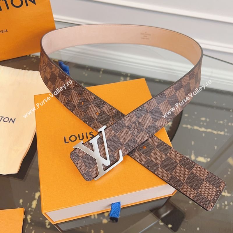Louis Vuitton Monogram Canvas and Suede Belt 4cm with LV Buckle Damier Ebene 2026 LV031607 (99-260316115)