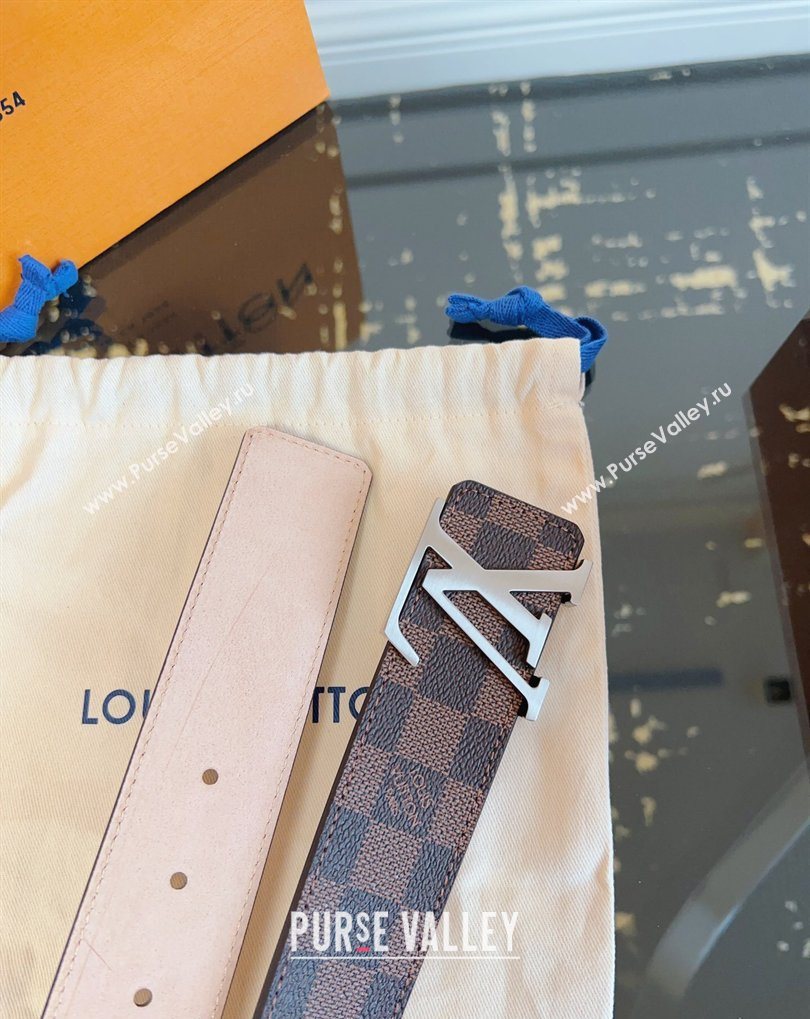 Louis Vuitton Monogram Canvas and Suede Belt 4cm with LV Buckle Damier Ebene 2026 LV031607 (99-260316115)