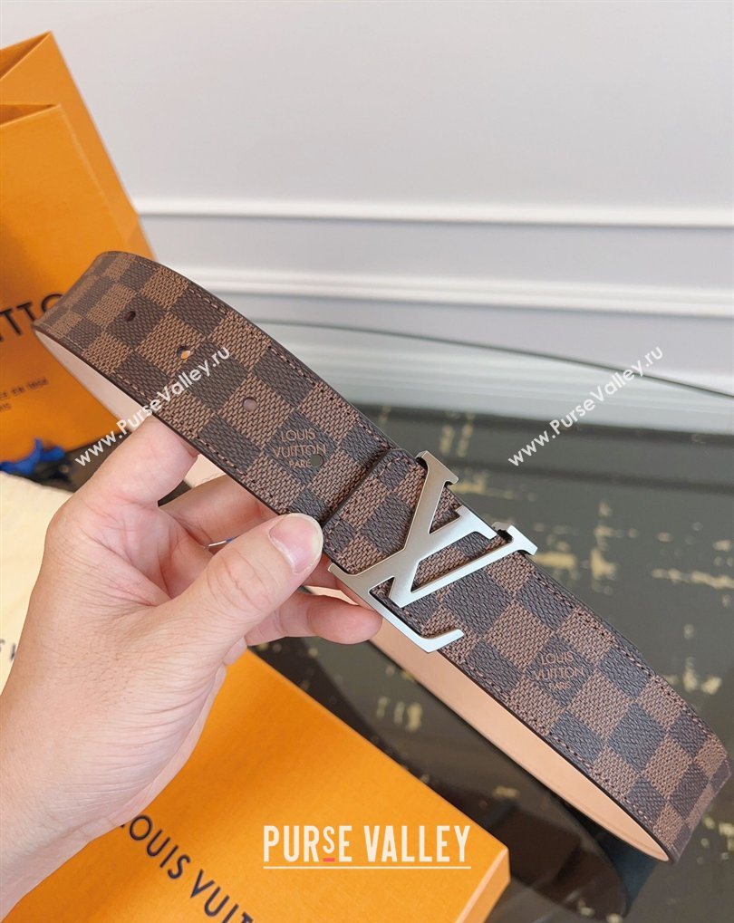 Louis Vuitton Monogram Canvas and Suede Belt 4cm with LV Buckle Damier Ebene 2026 LV031607 (99-260316115)