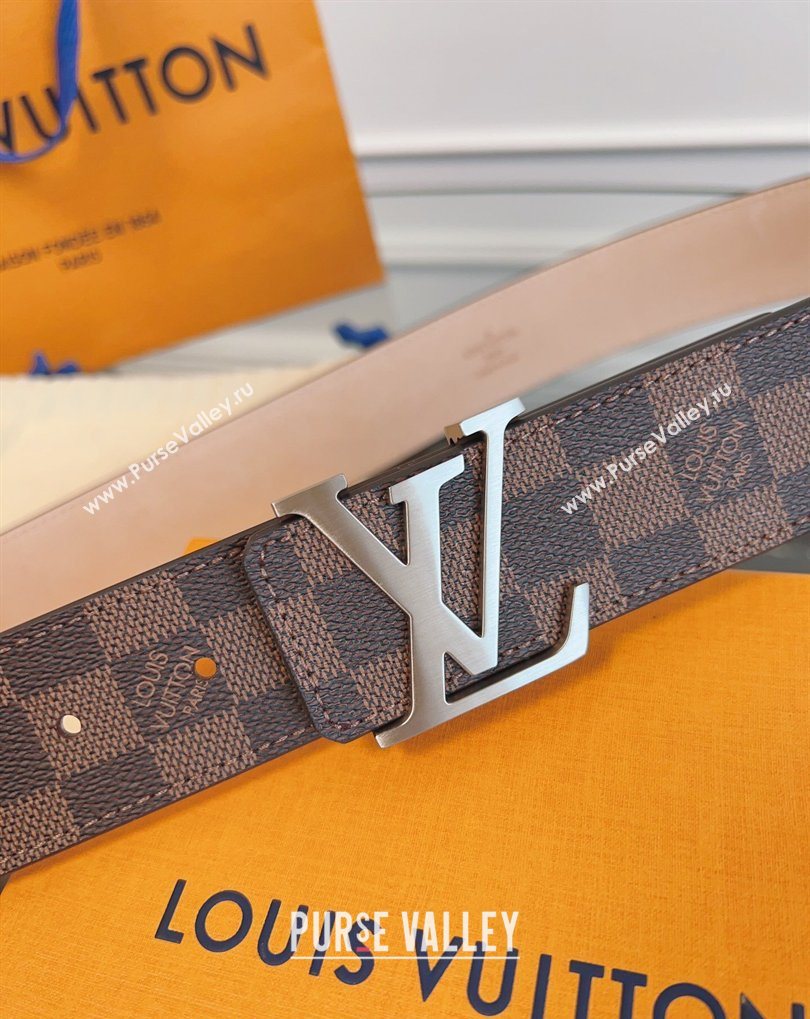 Louis Vuitton Monogram Canvas and Suede Belt 4cm with LV Buckle Damier Ebene 2026 LV031607 (99-260316115)