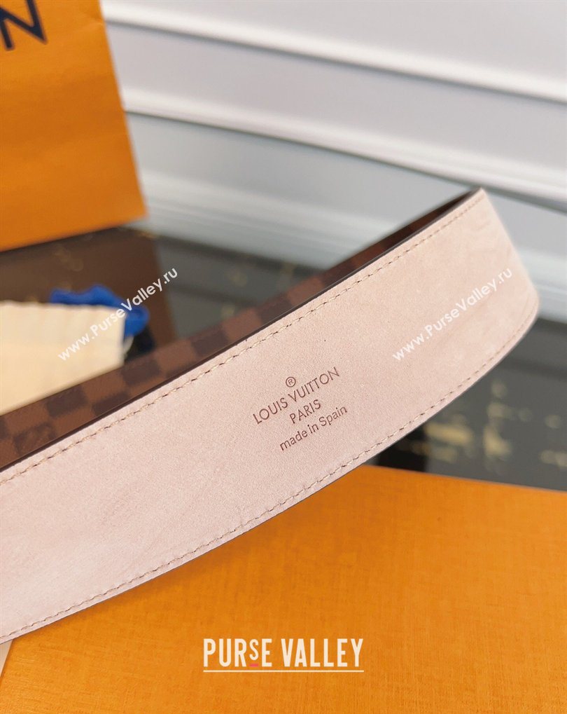 Louis Vuitton Monogram Canvas and Suede Belt 4cm with LV Buckle Damier Ebene 2026 LV031607 (99-260316115)