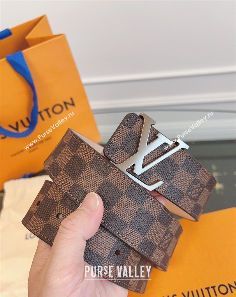 Louis Vuitton Monogram Canvas and Suede Belt 4cm with LV Buckle Damier Ebene 2026 LV031607 (99-260316115)