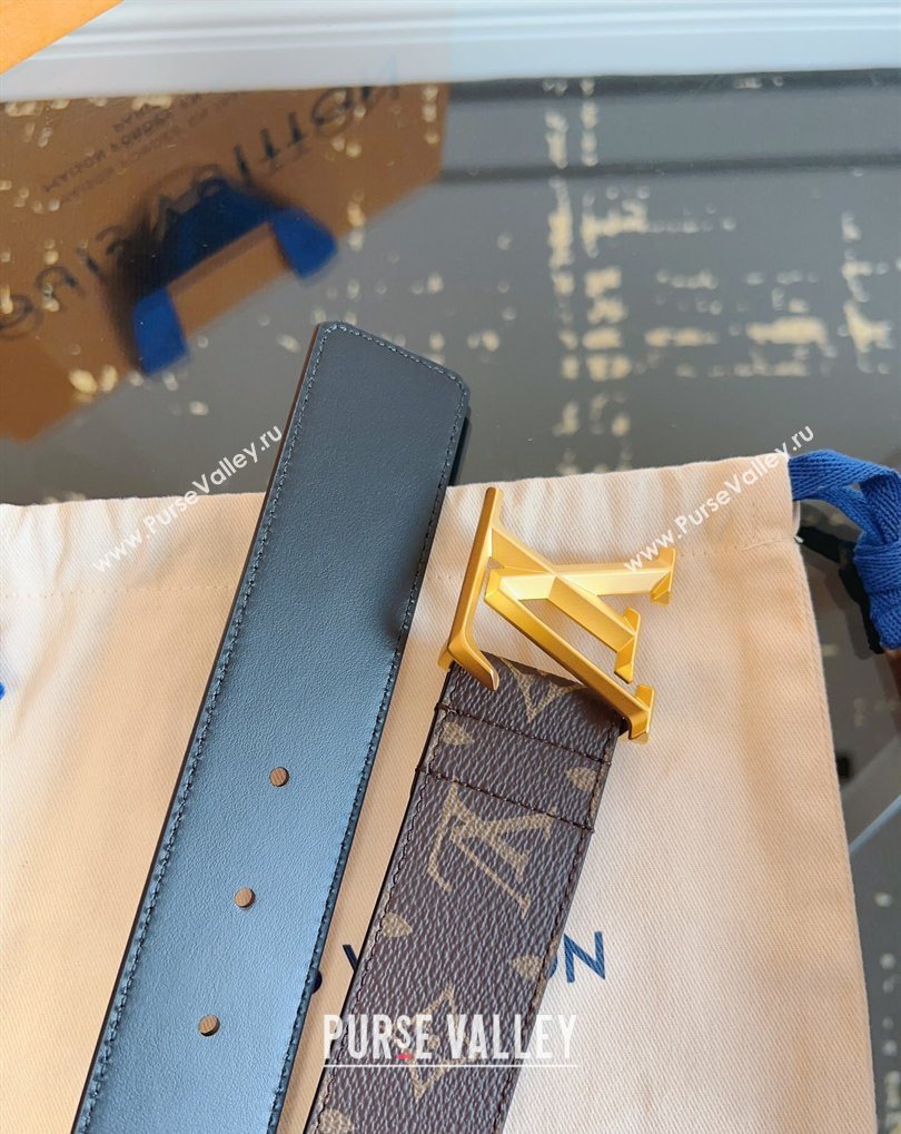 Louis Vuitton Monogram Canvas and Leather Belt 4cm with LV Buckle Brown 2026 LV031604 (99-260316095)