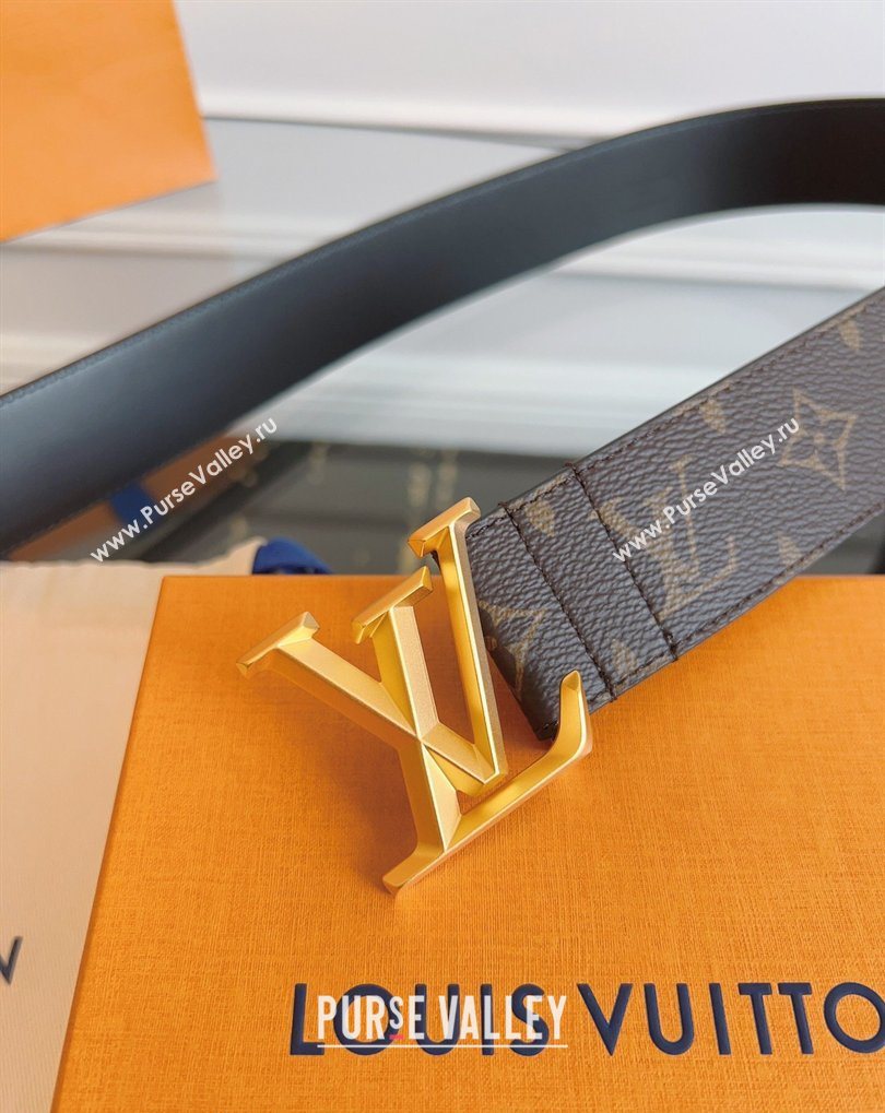Louis Vuitton Monogram Canvas and Leather Belt 4cm with LV Buckle Brown 2026 LV031604 (99-260316095)