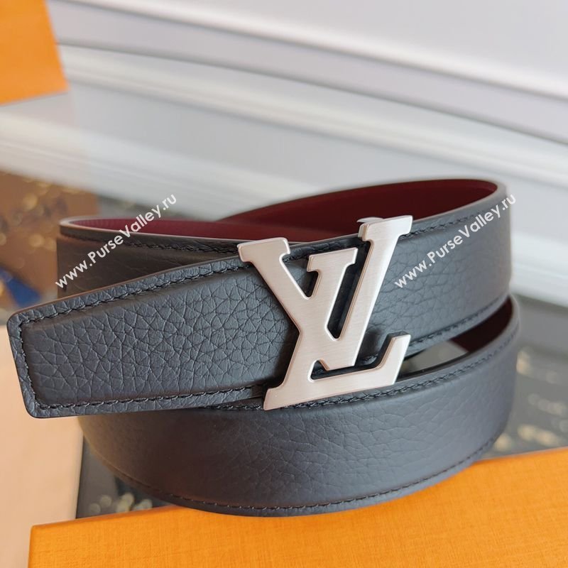 Louis Vuitton Grained Leather Belt 3.5cm with LV Buckle Black2 2026 LV031605 (99-260316097)