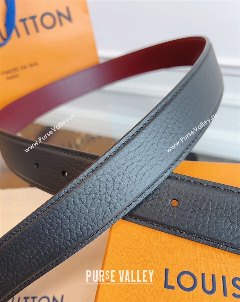 Louis Vuitton Grained Leather Belt 3.5cm with LV Buckle Black2 2026 LV031605 (99-260316097)