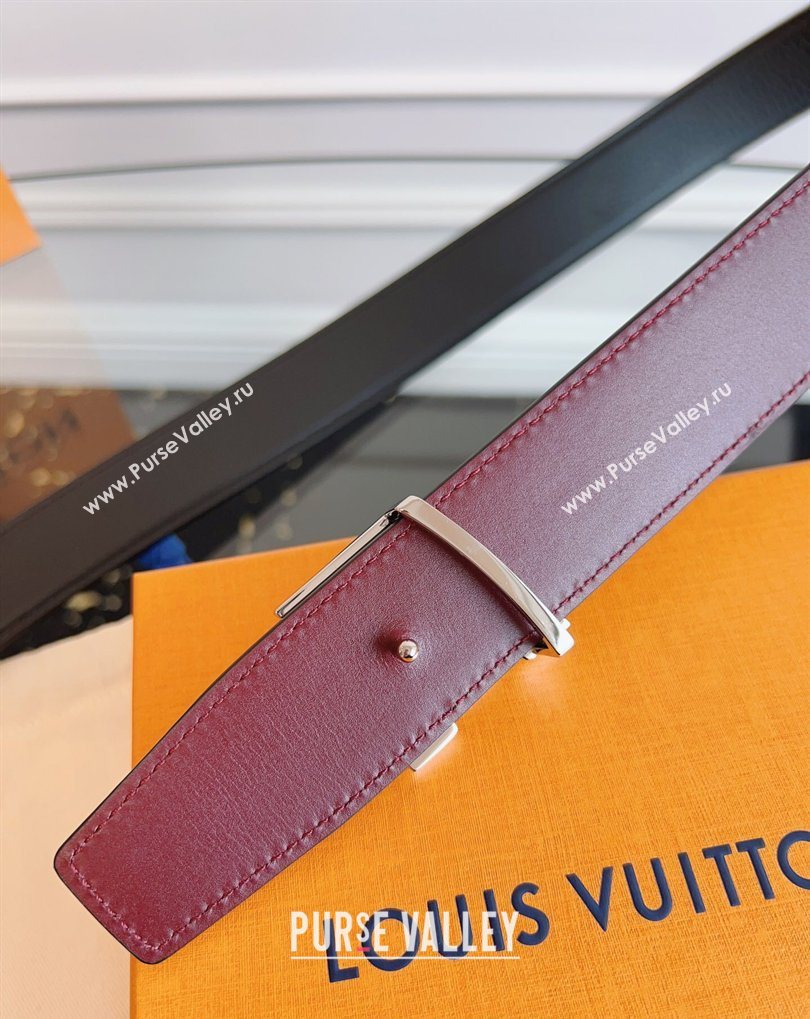 Louis Vuitton Grained Leather Belt 3.5cm with LV Buckle Black2 2026 LV031605 (99-260316097)