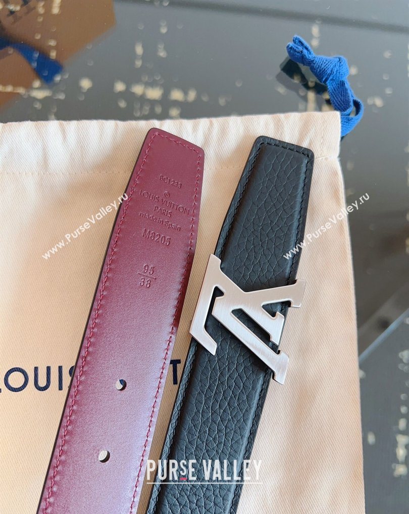 Louis Vuitton Grained Leather Belt 3.5cm with LV Buckle Black2 2026 LV031605 (99-260316097)