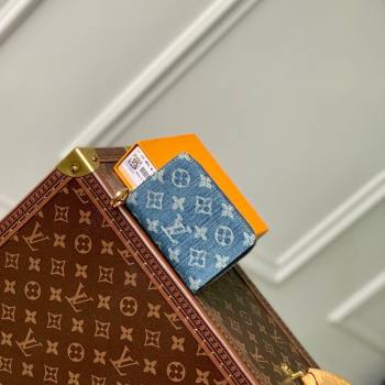 Louis Vuitton Lou Wallet in Blue Monogram Denim M83160 2024 New LV Remix (KI-240218047)